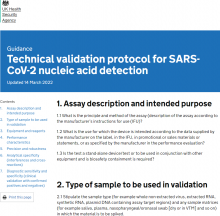 Technical Validation Protocol For SARS-CoV-2 Nucleic Acid Detection - GOV UK